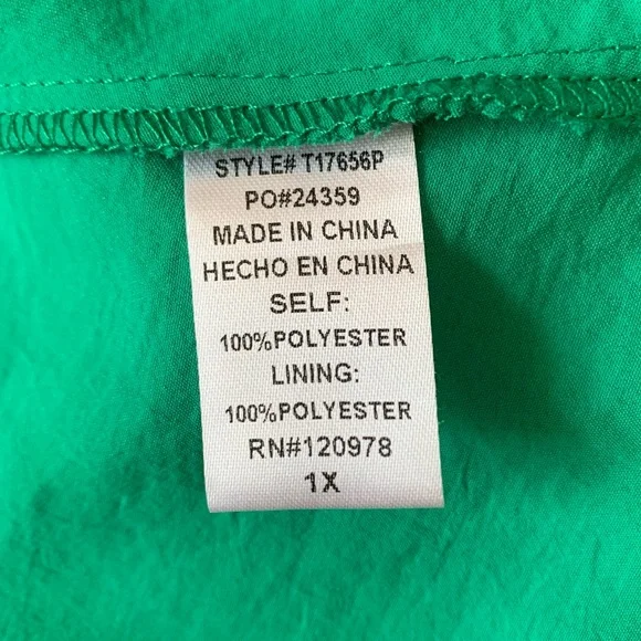 Entro Puffy Sleeve Babydoll Top Green - Picture 8 of 9